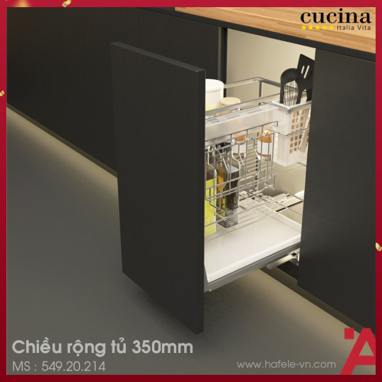 Bộ Đựng Dao Thớt Chai Lọ Sonata 350mm Cucina 549.20.214
