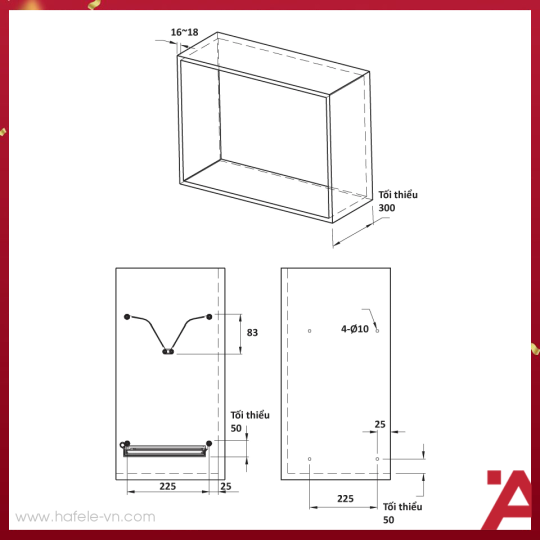 Rổ Chén Đĩa 700mm Không Khung Cucina 544.40.025