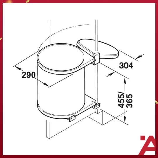 Thùng Rác Treo Sau Cửa Bản Lề Hafele 502.12.023